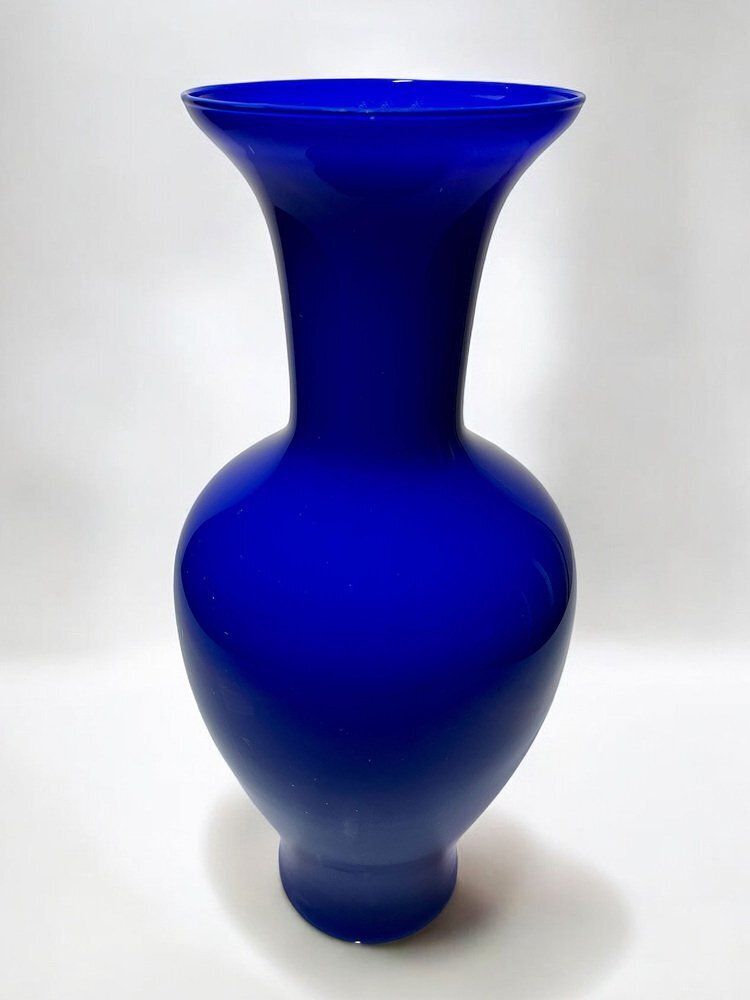 Large Cobalt Blue Murano Glass Vase By Nason Moretti, 1970s photo furniture