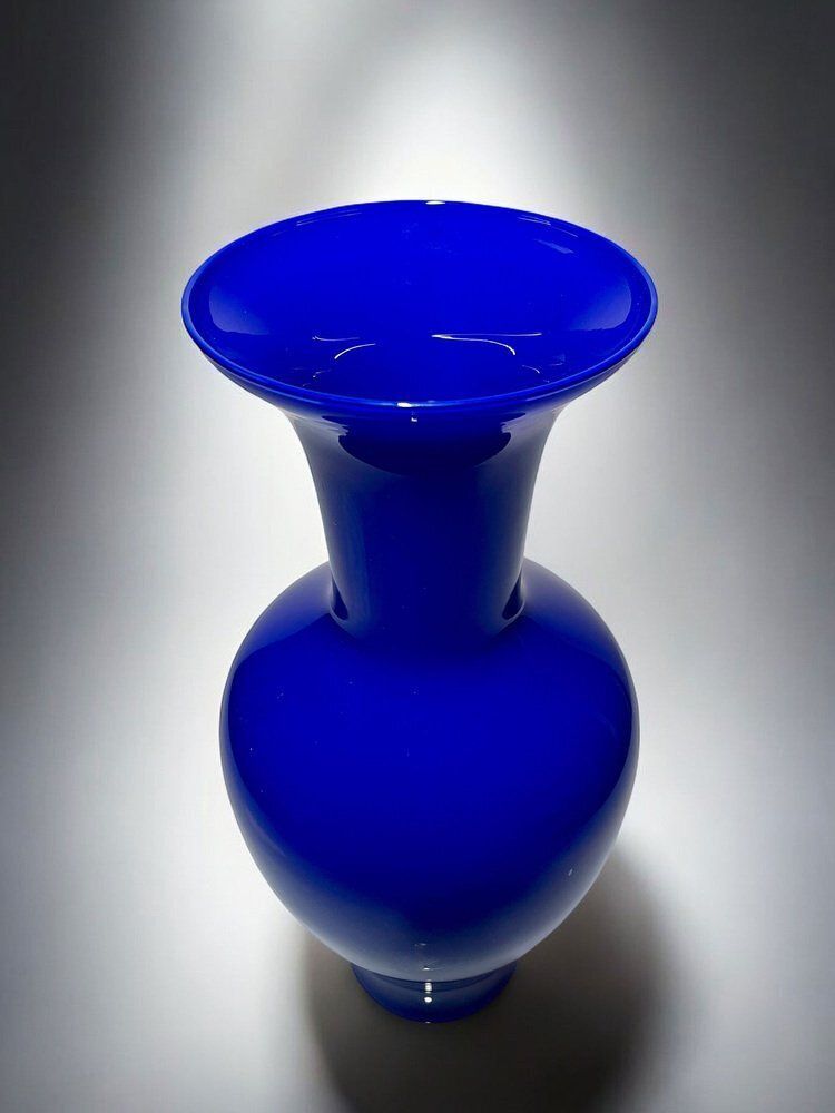 Large Cobalt Blue Murano Glass Vase By Nason Moretti, 1970s photo Home Decor