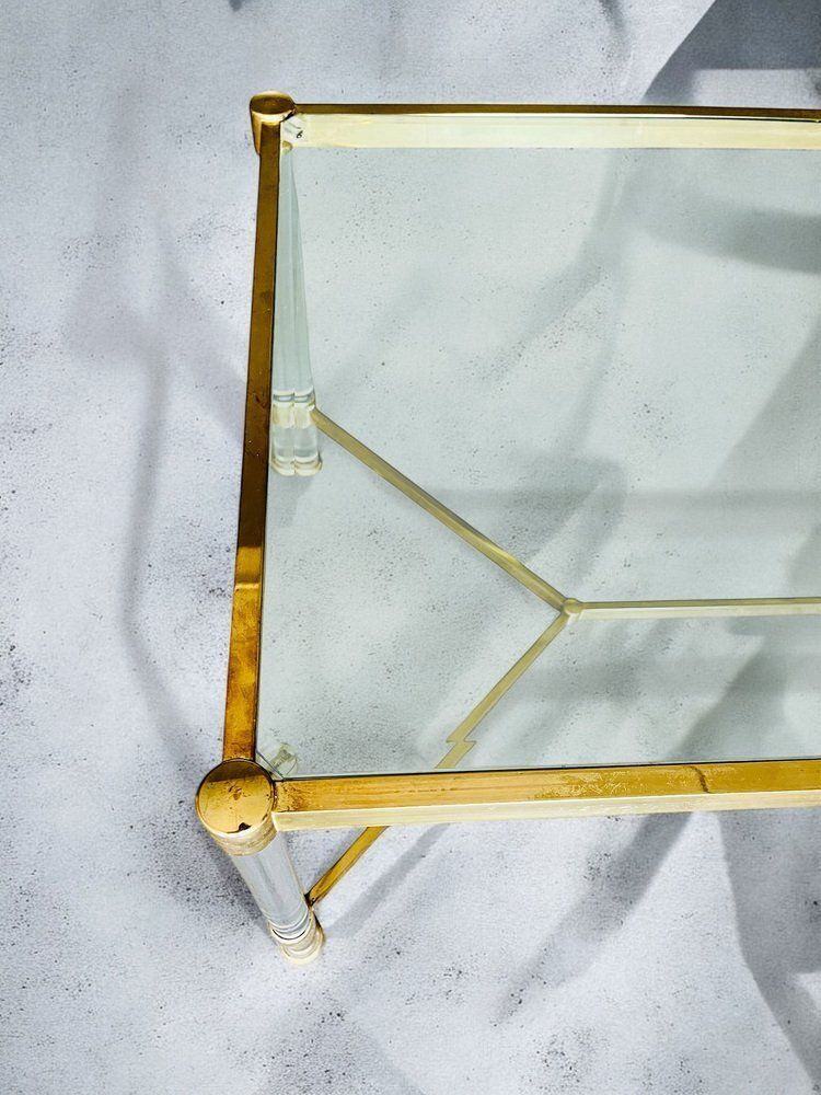 Mid Century Italian Brass And Glass Coffee/Side Table, 1970s photo 520.0