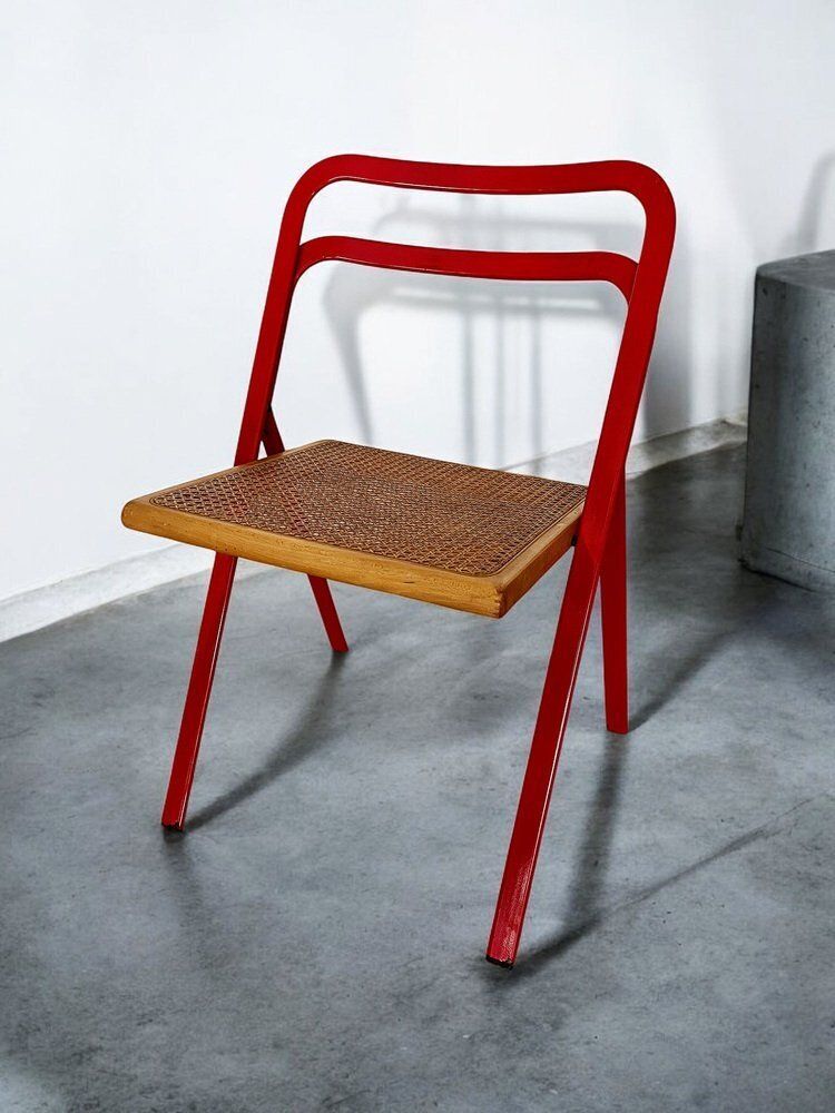 Folding Chair With Viennese Straw By Giorgio Cattelan For Cidue, Italy, 1970s photo furniture