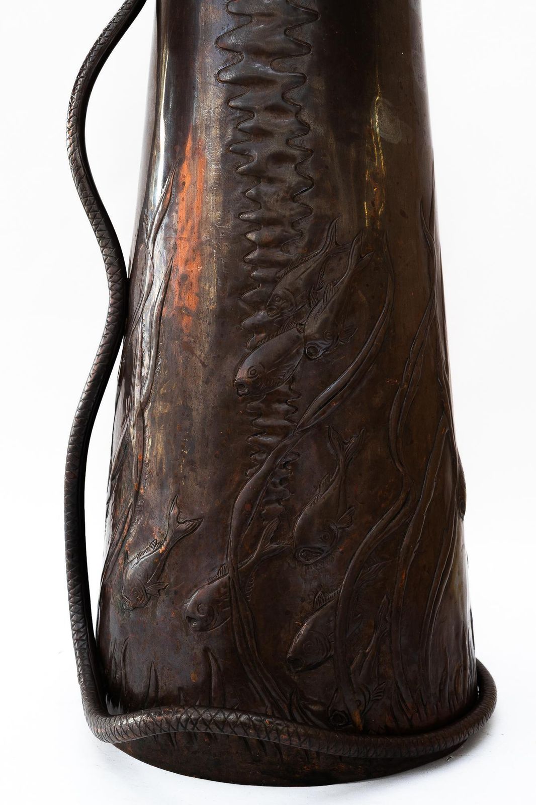 photo furniture Big Jugendstil Copper Chased And Hand Hammered Vase Vienna Around 1908