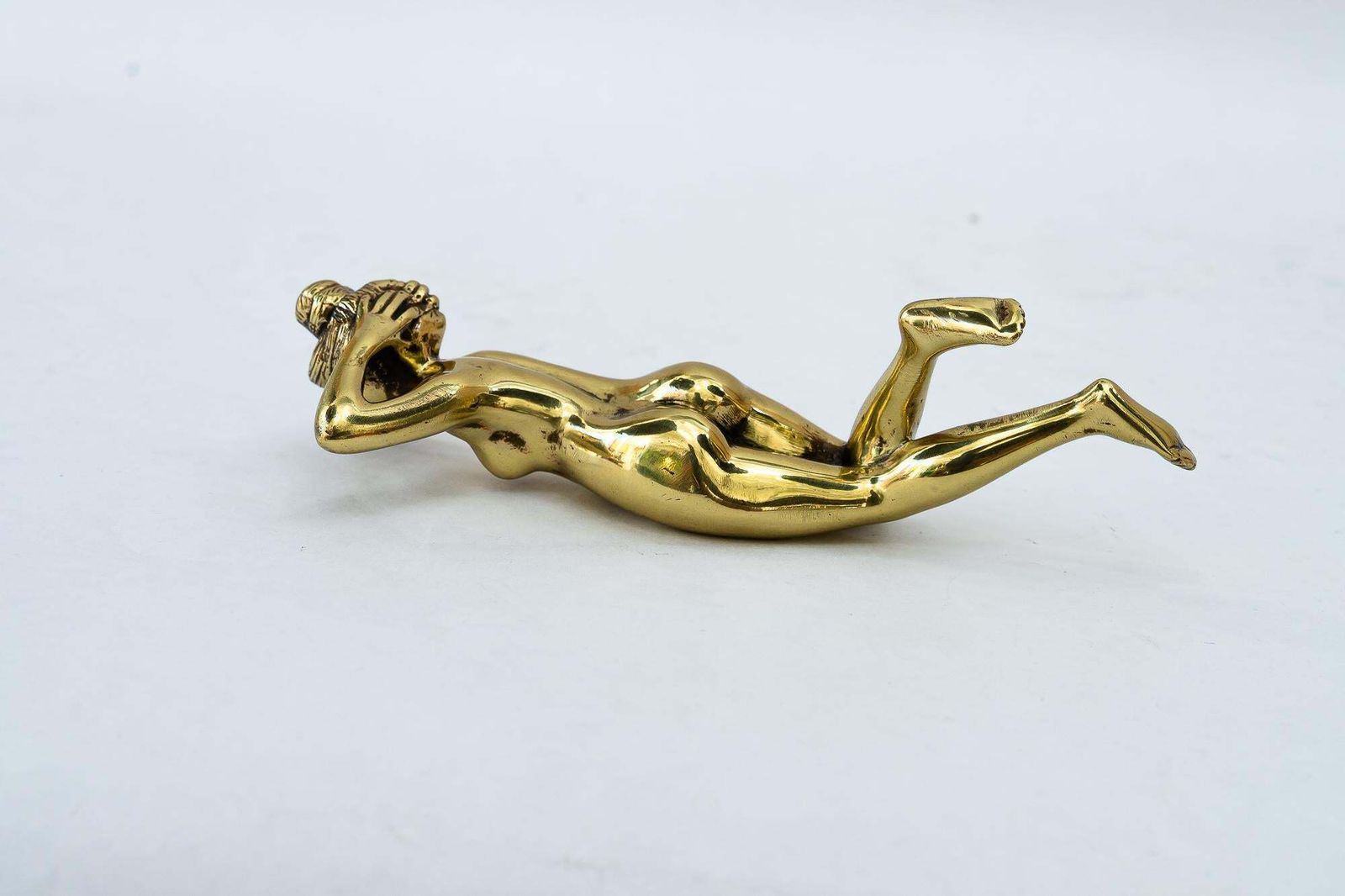 Art Deco Nude Female Brass Paperweight Around 1920s photo buy