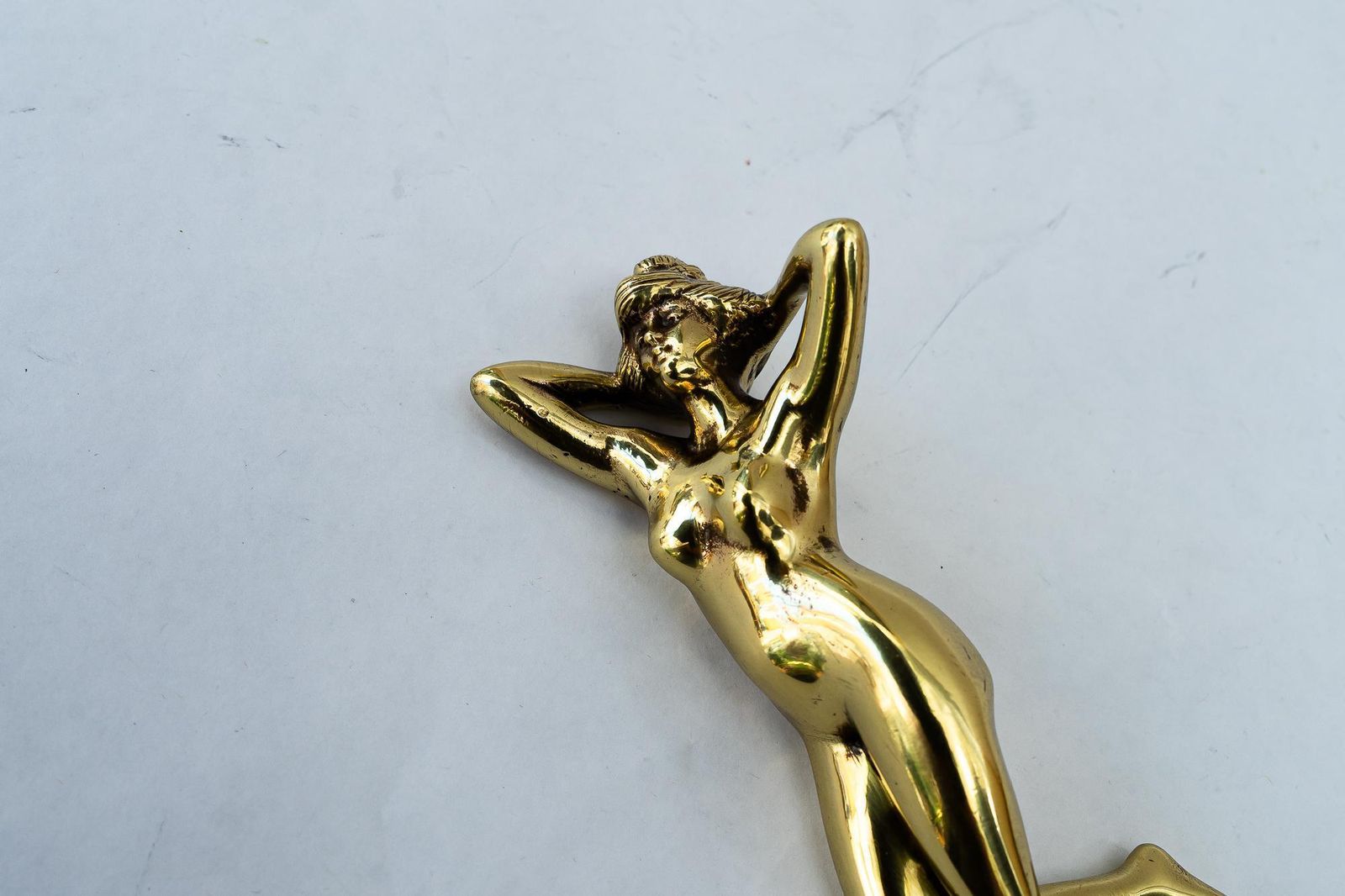 photo furniture Art Deco Nude Female Brass Paperweight Around 1920s