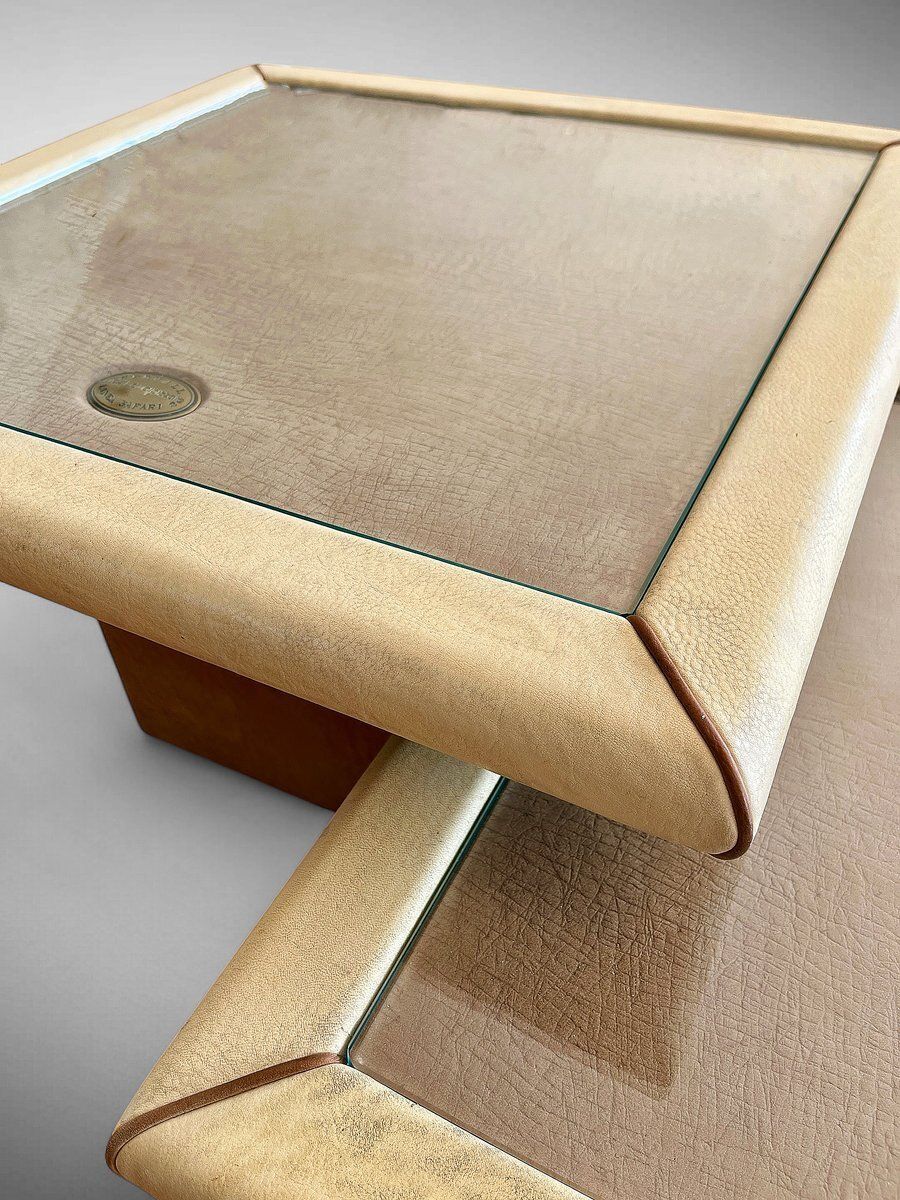 Leather Side Tables By Carlo Bartoli For Rossi Di Albizzate, 1980s, Set Of 2 photo buy