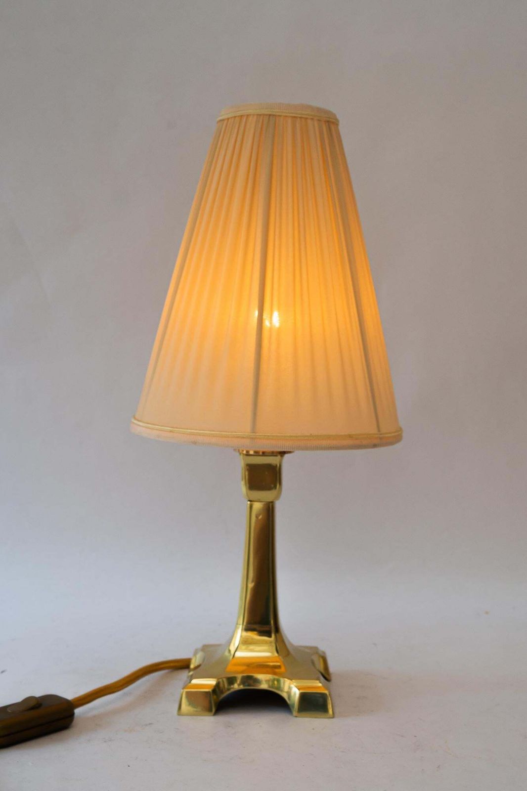 Art Deco Brass Table Lamp With Fabric Shade Vienna Around 1920s photo buy