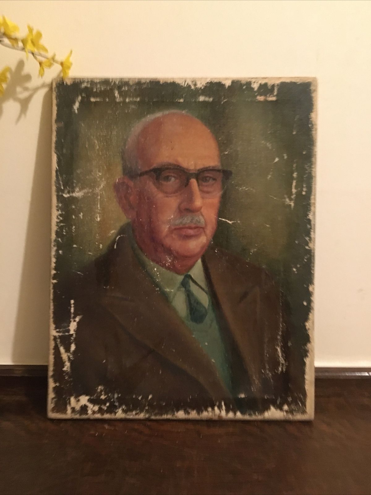 Vintage Oil Painting 1963 Portrait Signed Canvas Original
