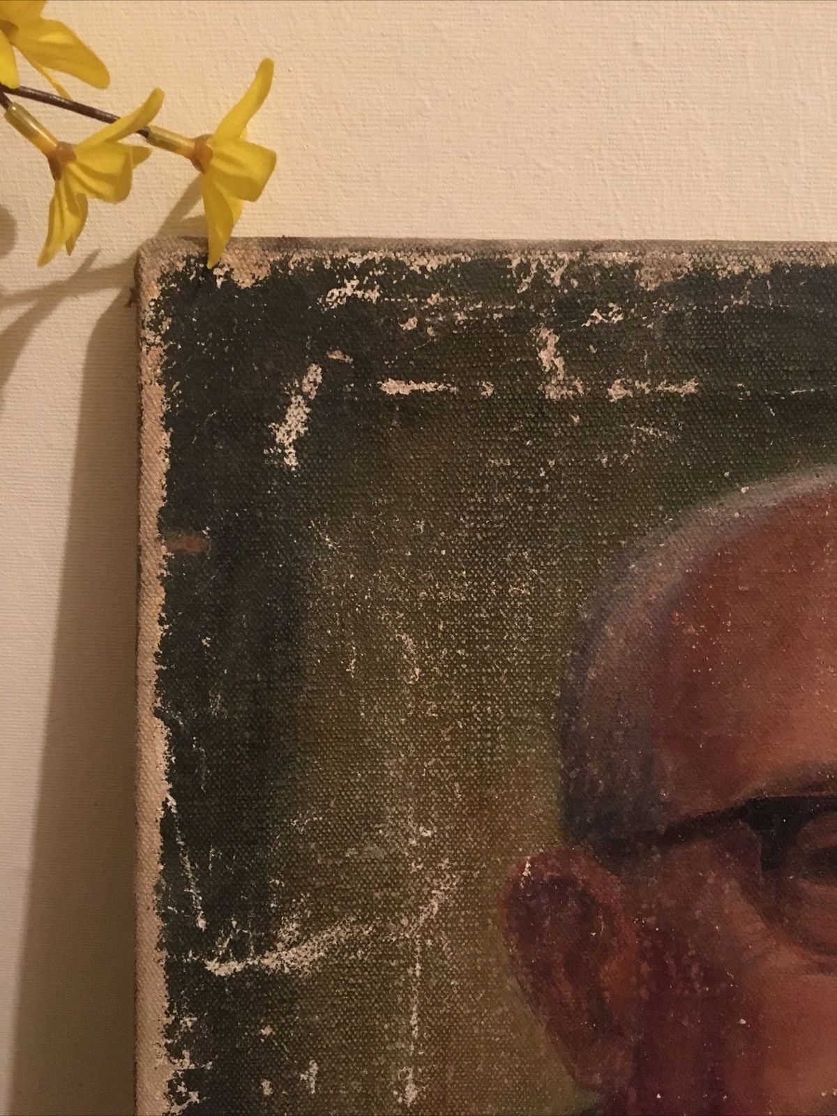 Vintage Oil Painting 1963 Portrait Signed Canvas Original photo Art