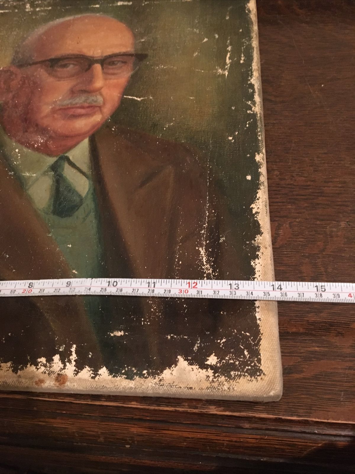 photo furniture Vintage Oil Painting 1963 Portrait Signed Canvas Original