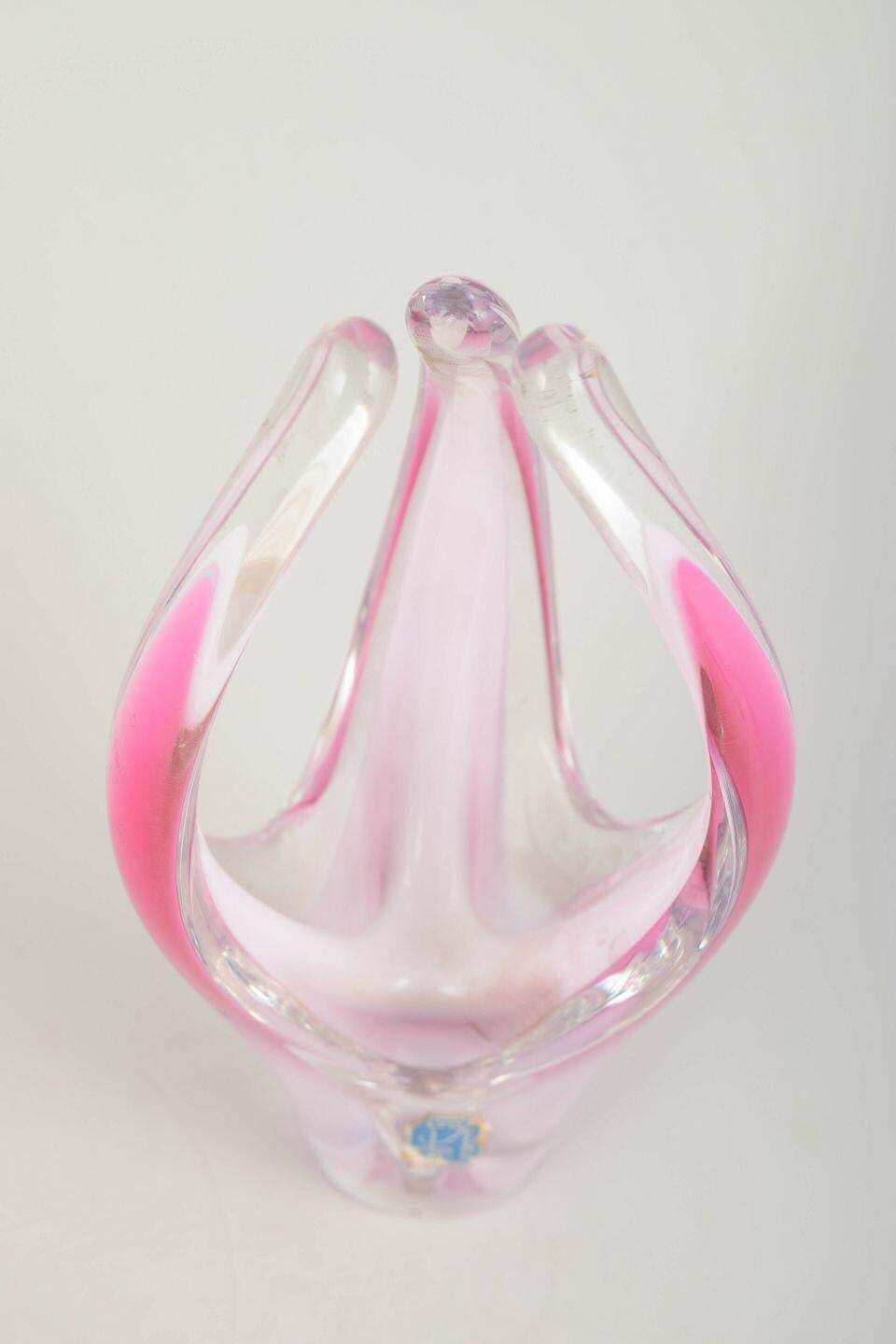 Paul Kedelv For Flygfors. Organic, Sculptural Art Glass Vase. “Coquille”, 1950s photo furniture