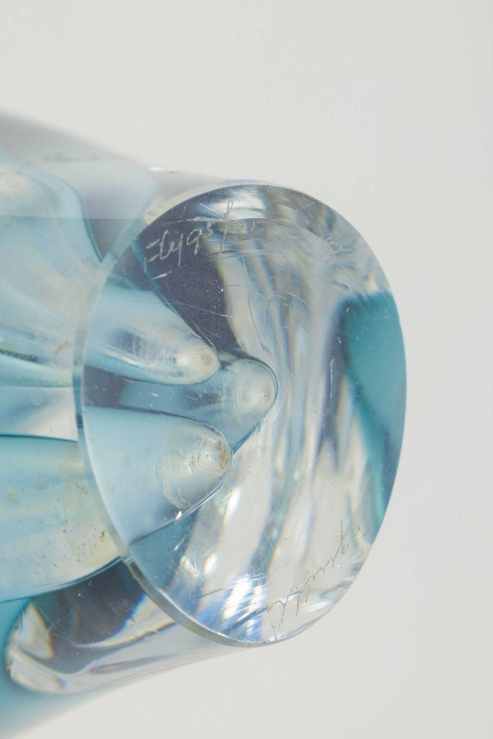 Paul Kedelv For Flygfors. “Coquille”. Organic, Sculptural Art Glass Vase, 1958 photo Art