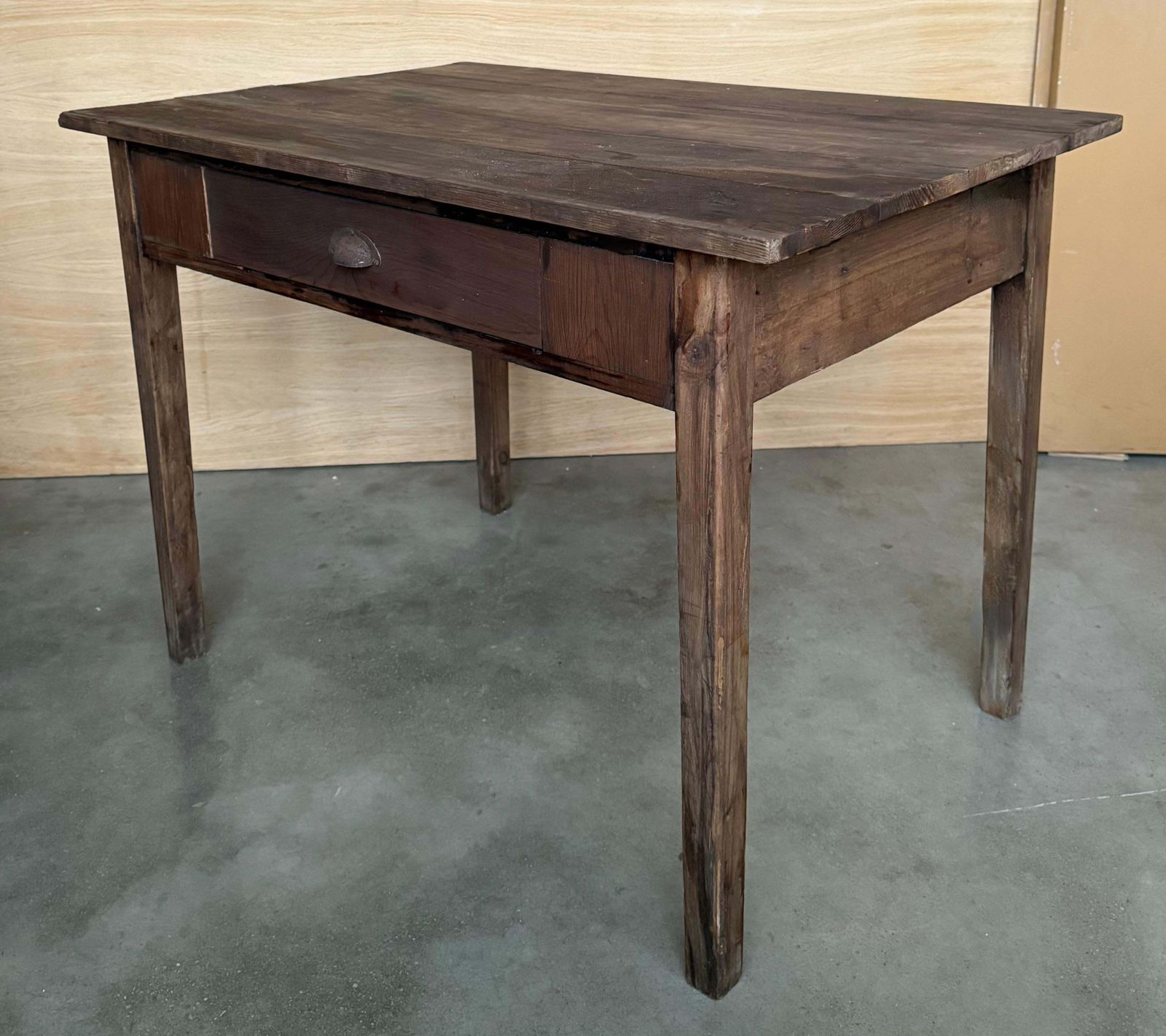 Table d'appoint baroque espagnole en noyer foncé avec tiroir, restaurée photo Mobilier