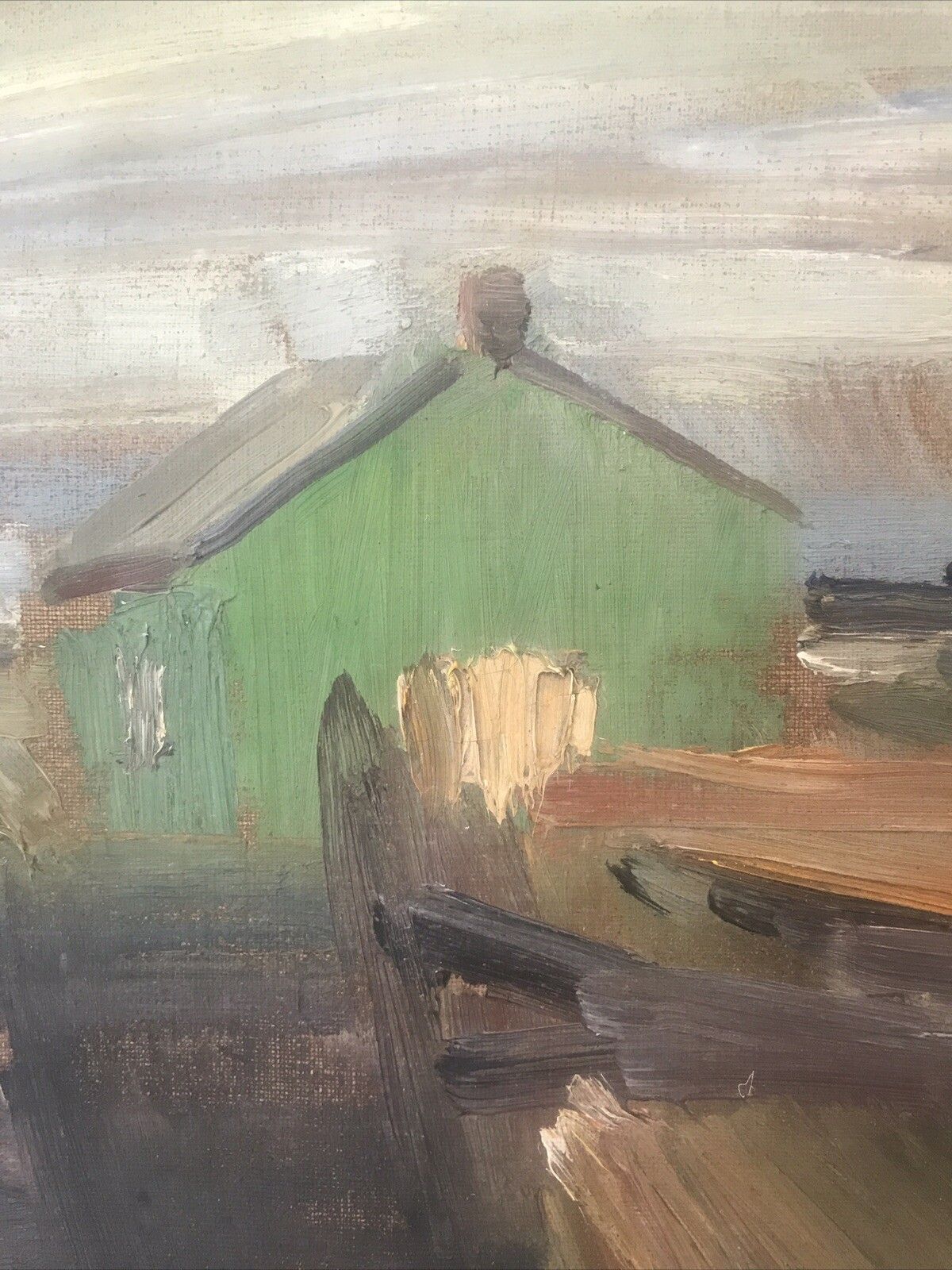 C.S Werner Danish Oil Painting Canvas Post Impressionist/Expressionist Mid C20 photo Art