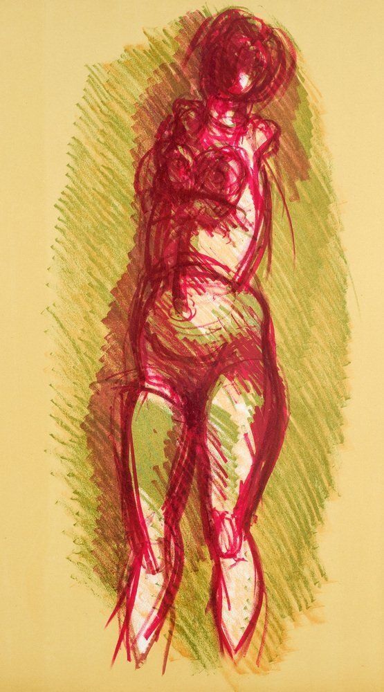 Ennio Morlotti, Nude Female, 1973, Lithograph