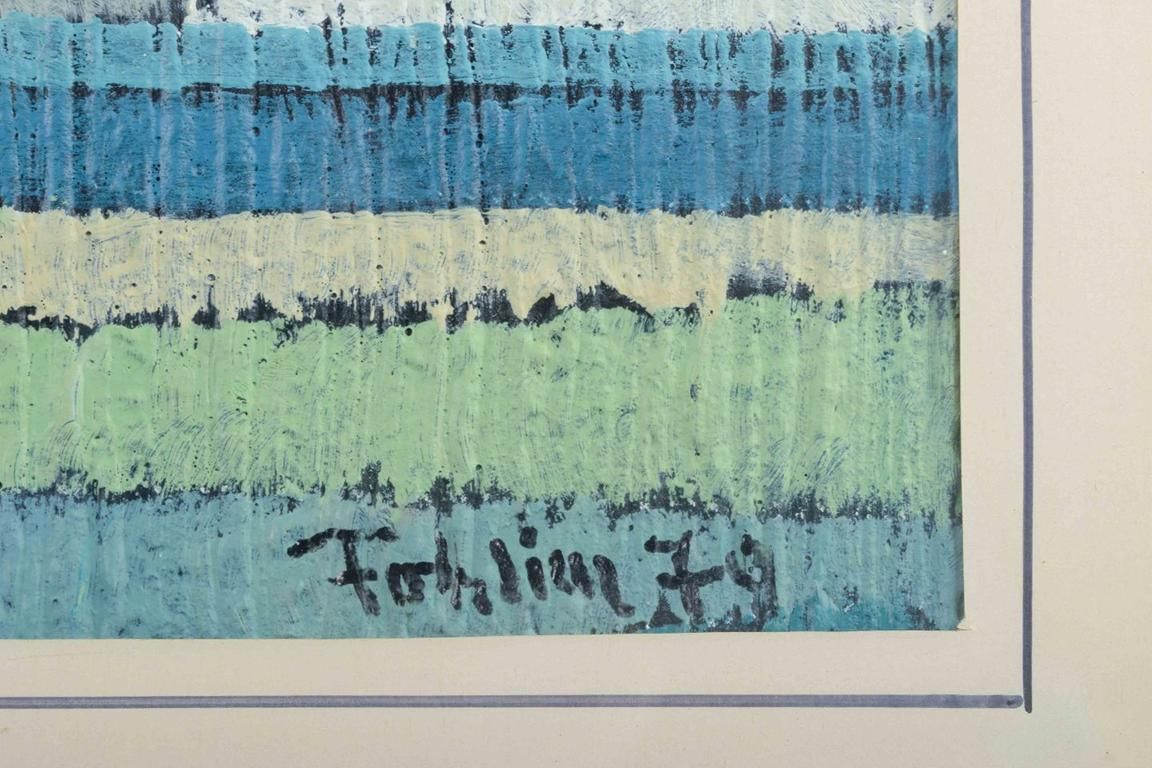 Gunnar Fohlin, Sweden. Oil On Cardboard. Abstract Composition, 1979. photo Art