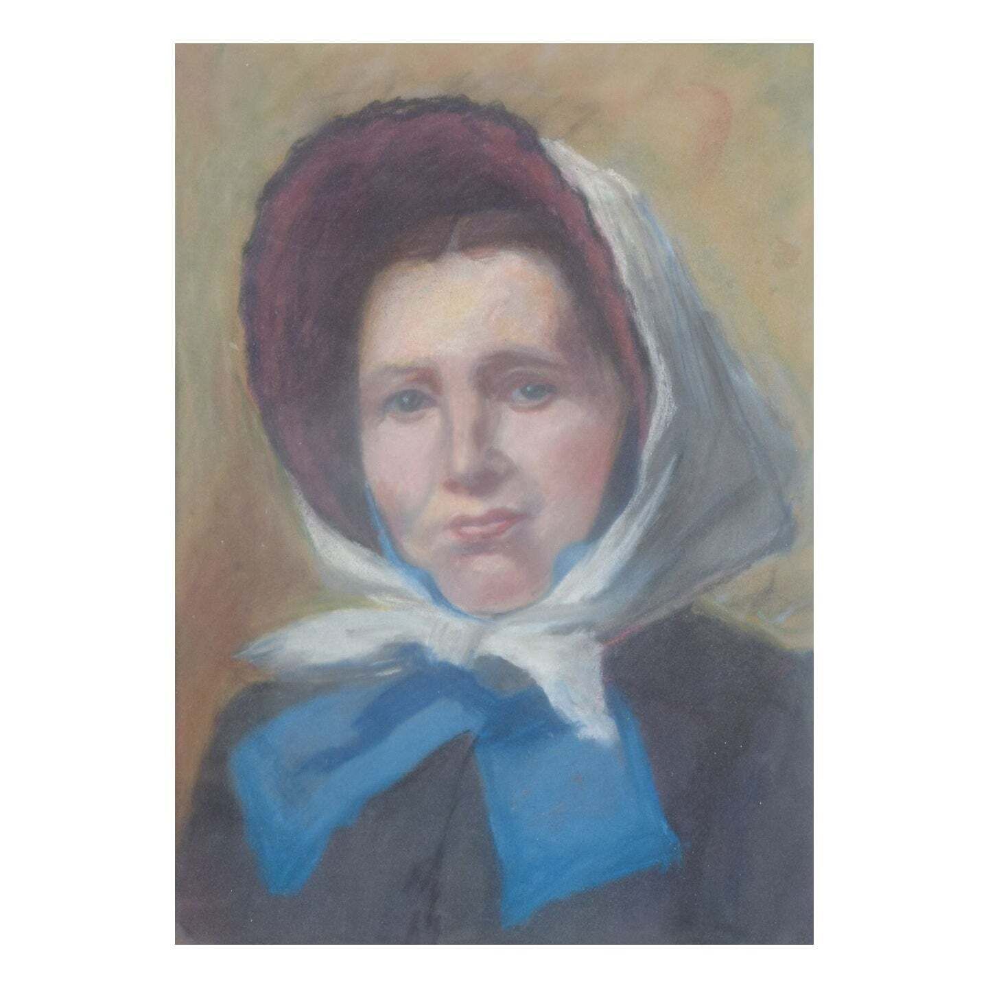 Unknown Artist. Pastel On Paper. Portrait Of A Woman. Early 20th C.