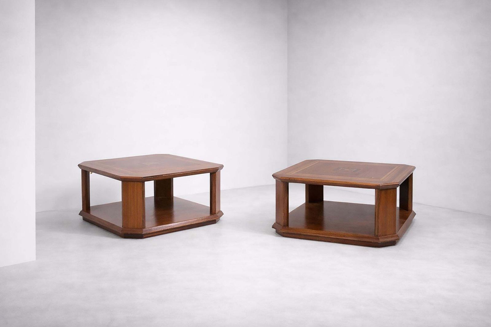 Rare Coffee Tables By Luciano Frigerio Of Frigerio Di Desio, Paganini Mod, Label photo 5834.0