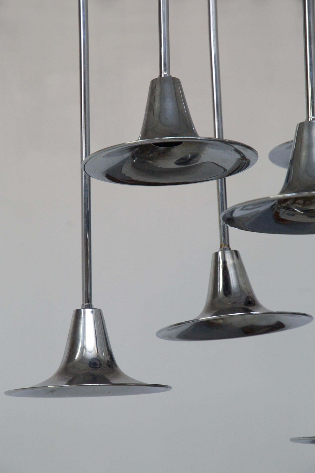 photo for sale "Trumpet" Chandelier By Goffredo Reggiani 6 Lights, Space Age
