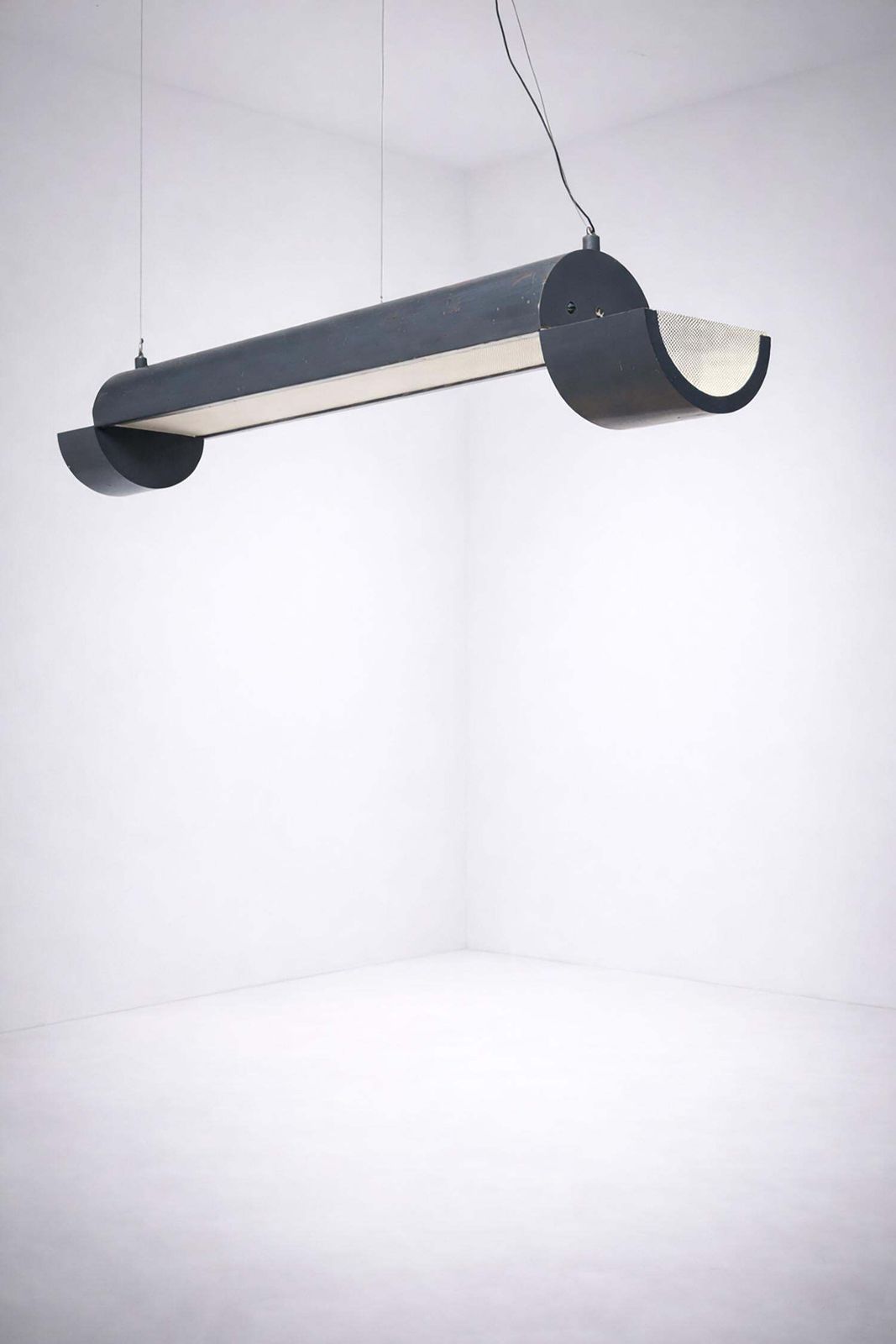 Large Vintage Italian Industrial Style Metal Pendant Lamp photo Lighting