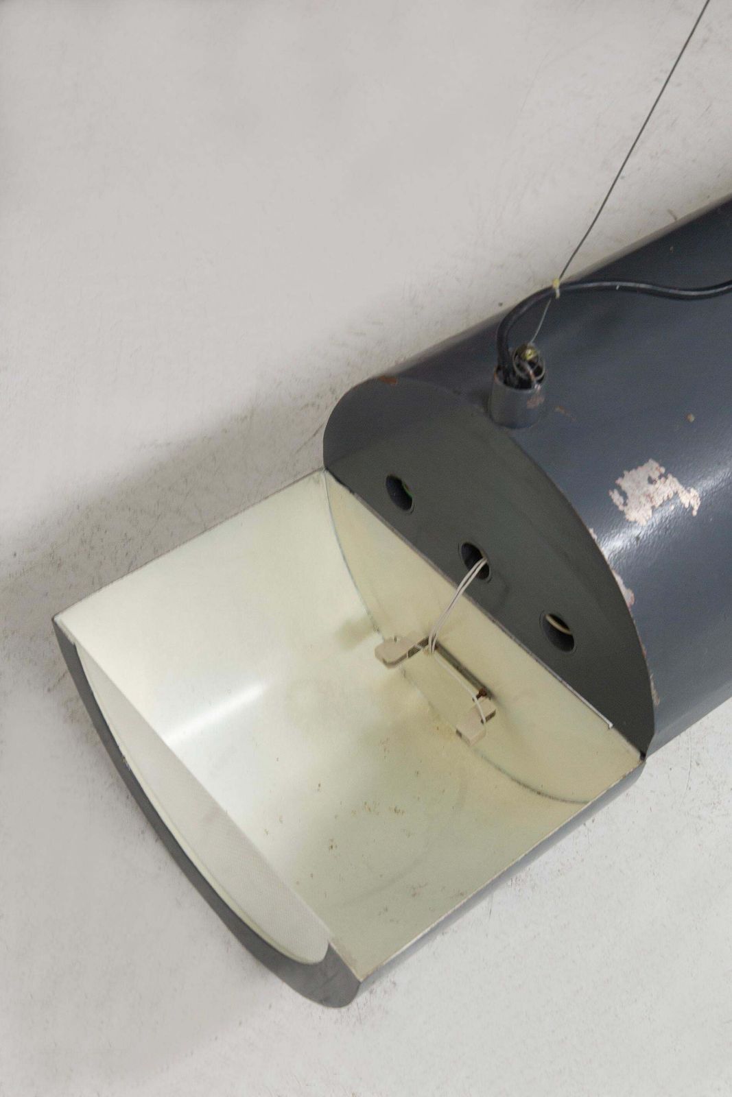 Large Vintage Italian Industrial Style Metal Pendant Lamp photo vintage