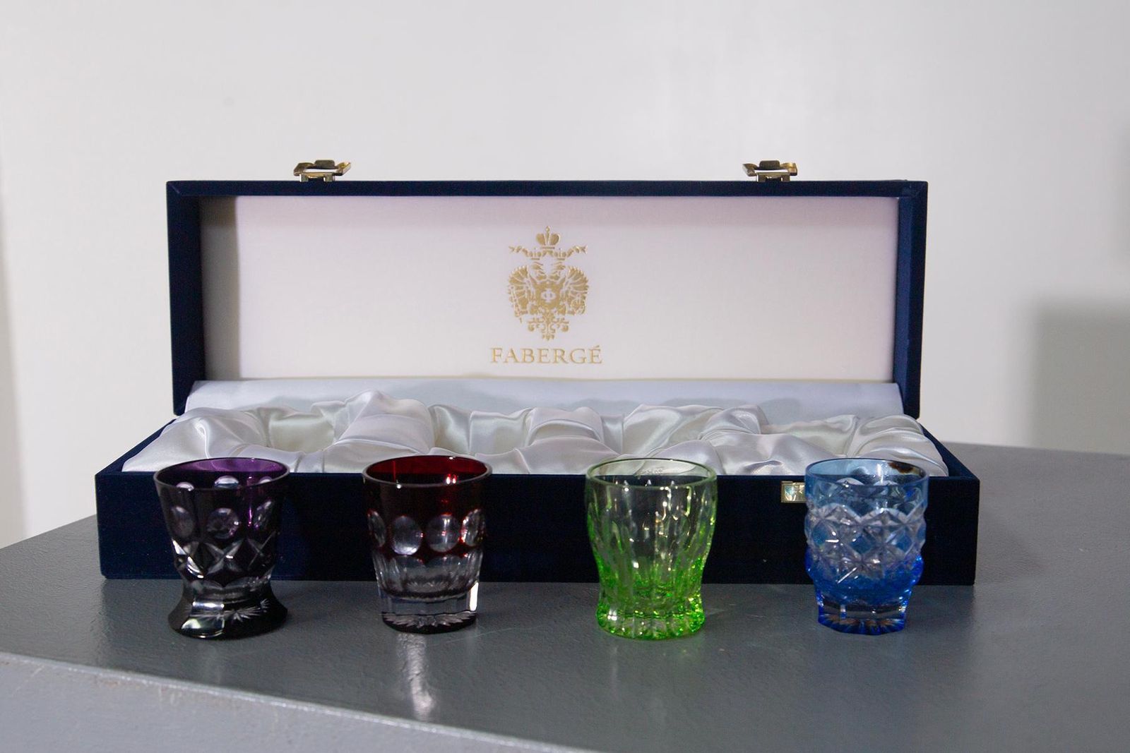 Imperial Faberge Crystal Vodka Nazdrovia Shot Glasses photo vinterior