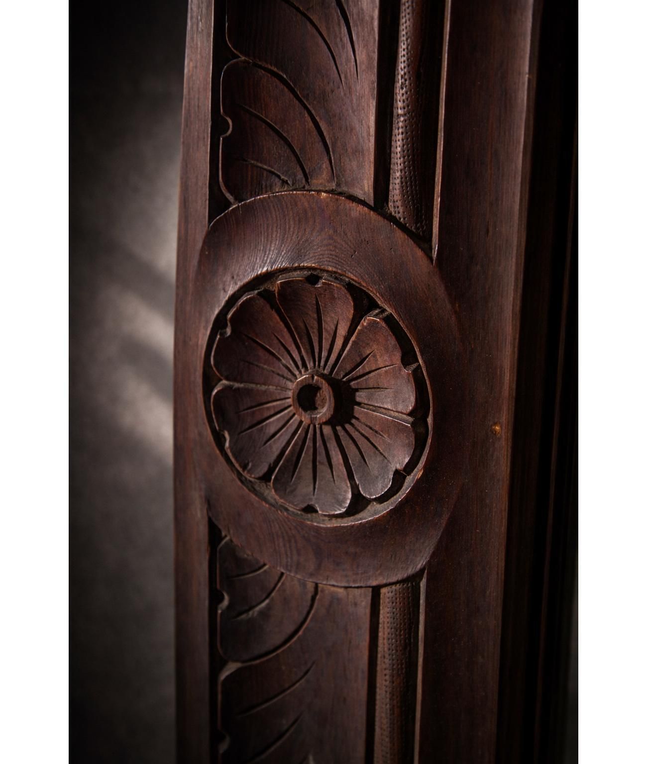 photo buy Artlarge Italian Art Nouveau Mirror In Carved Walnut With Floral Motifs