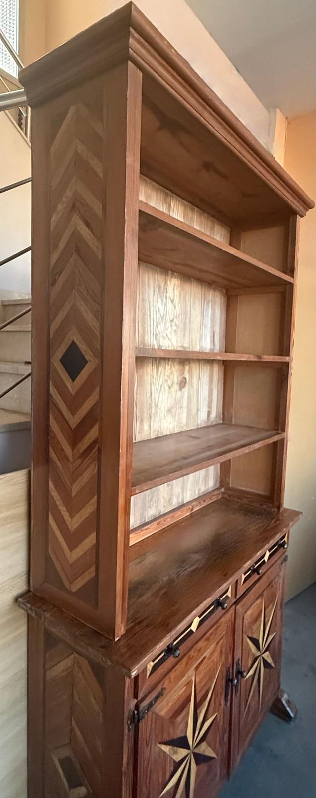 19th Pair Of Marquetry Pine Bookcase With Two Doors And Drawers photo buy