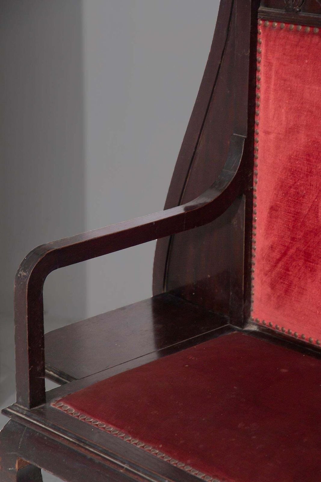photo for sale Italian Art Nouveau Wall Bench With Original Mirror, Liberty Bench