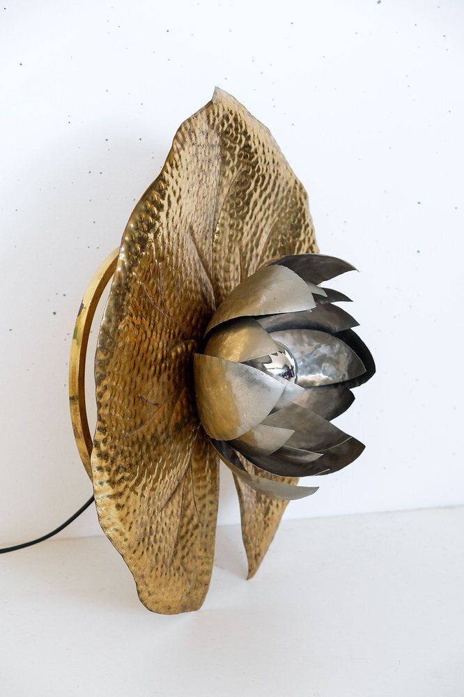 Vintage Italian Brass Model Ninfea Sconce By Tommaso Barbi For Bottega Gadda photo buy
