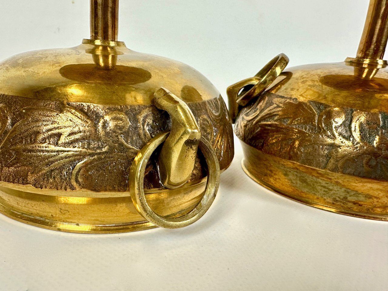 photo furniture Vintage Danish Brass Footed Pedestal Bowl From Malm, 1950s, Set Of 2