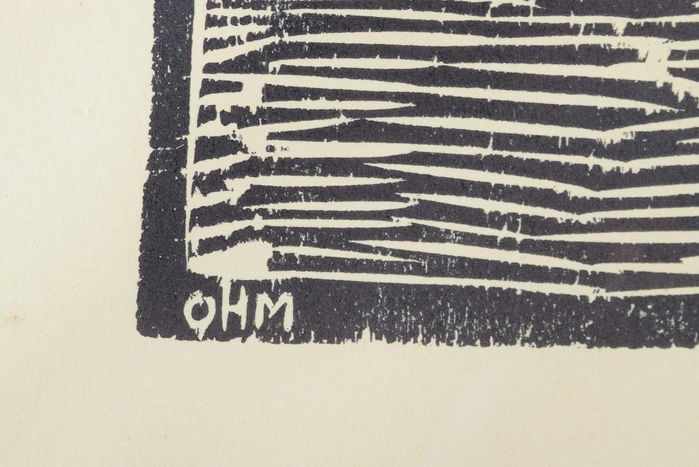 Olivia Holm Møller. Woodcut On Paper. Title: Unconditional. Mid 20th C. photo Art