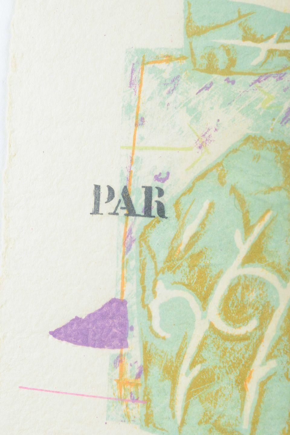 Alain Soucasse, France. Lithograph On Paper. Poetic And Graphic Composition. photo for sale