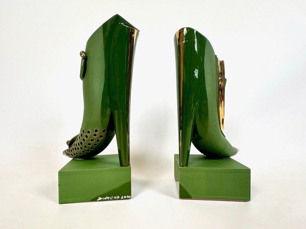 Home Decor Vintage Hand Carved Ceramic Bookends By Jiří Dudycha, 2010, Set Of 2 photo