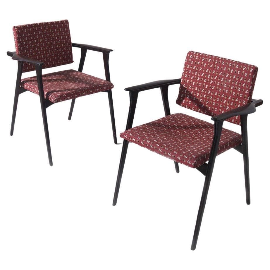 Pair Of Italian Armchairs In The Style Of Franco Albini For Poggi