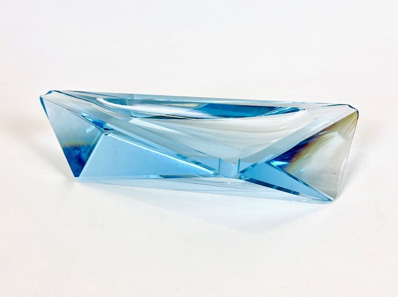 photo vinterior Art Deco Blue Glass Ashtray By Moser, 1930s