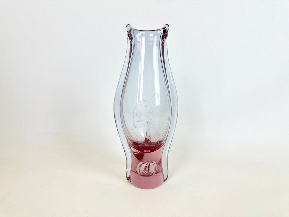 Alexandrite Glass Vase By Miloslav Klinger For železný Brod, 1960s