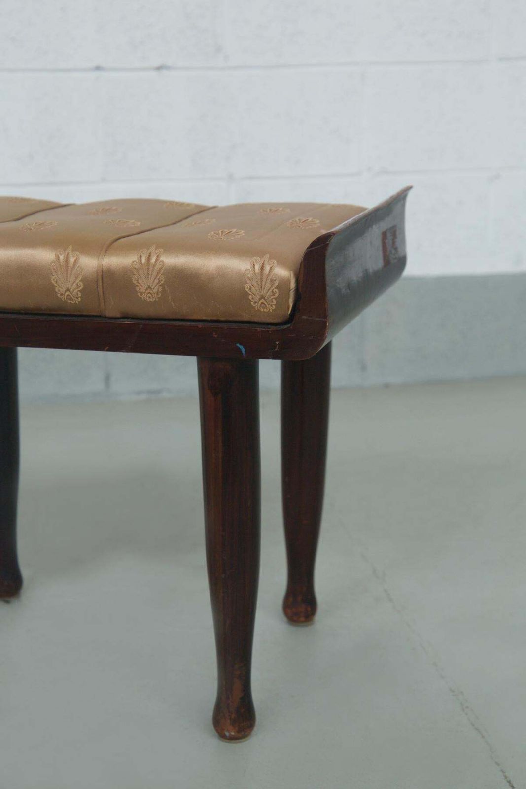 Italian Bench By Paolo Buffa, With Original Gold Satin Fabric photo buy