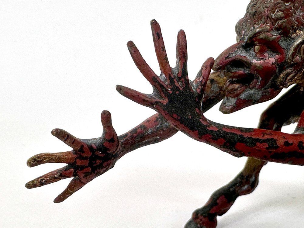 photo furniture Cold Polychromed Bronze Mephisto Figurine Attributed To Franz Xaver Bergmann, Austria, 1900s