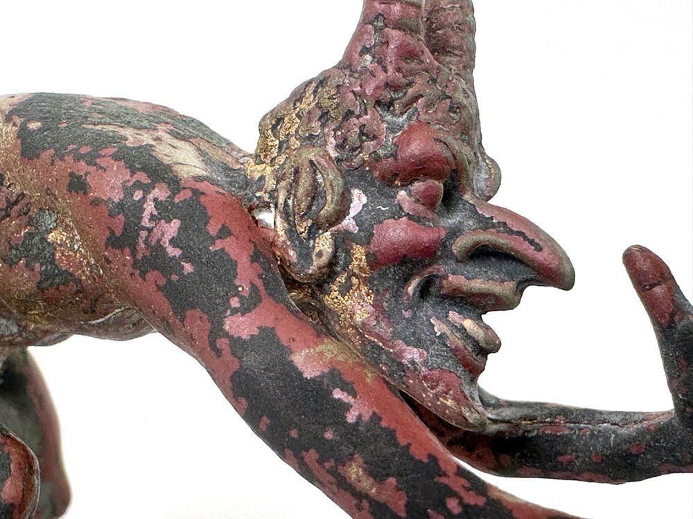 photo for sale Cold Polychromed Bronze Mephisto Figurine Attributed To Franz Xaver Bergmann, Austria, 1900s