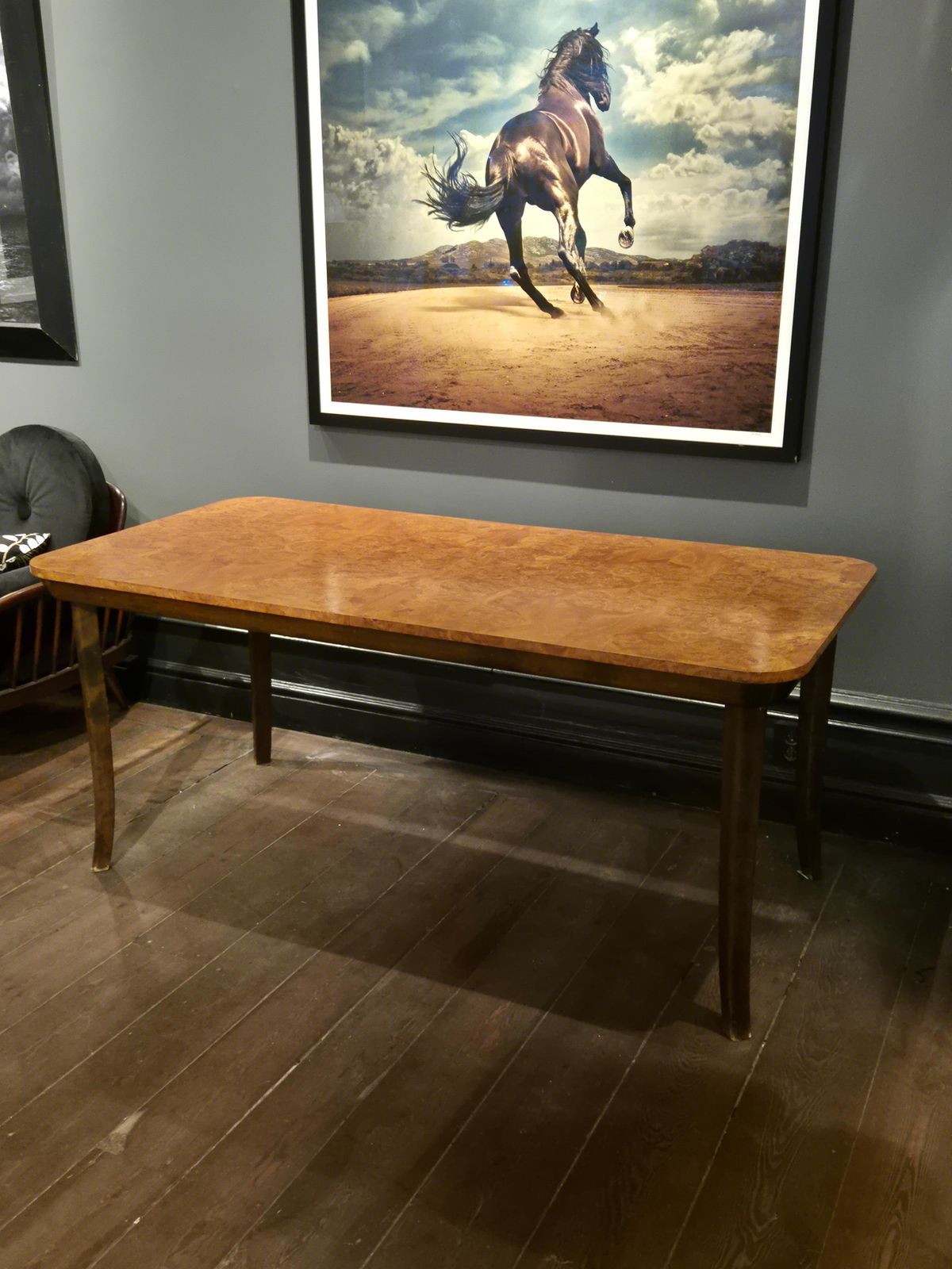 Dining Table In Burl Wood & Beech By Axel Einar Hjorth, Nk 1938, Swedish Modern. photo furniture