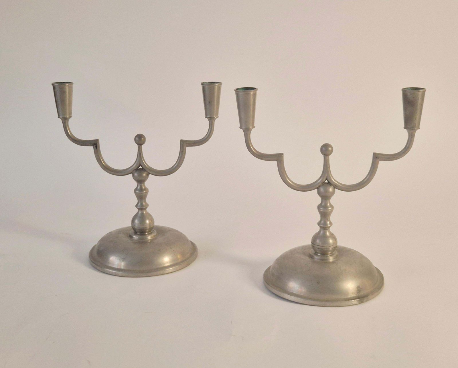 Elegant Swedish Grace Pewter Candelabras, 1 Pair By Herman Bergman 1929. photo furniture