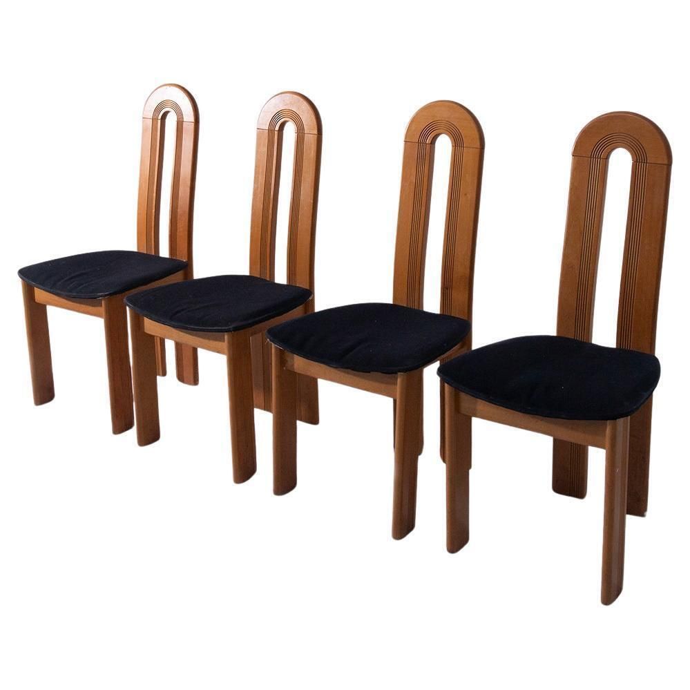 Set Of Four Italian Post Modern Chairs Attributed To Mobilgirgi