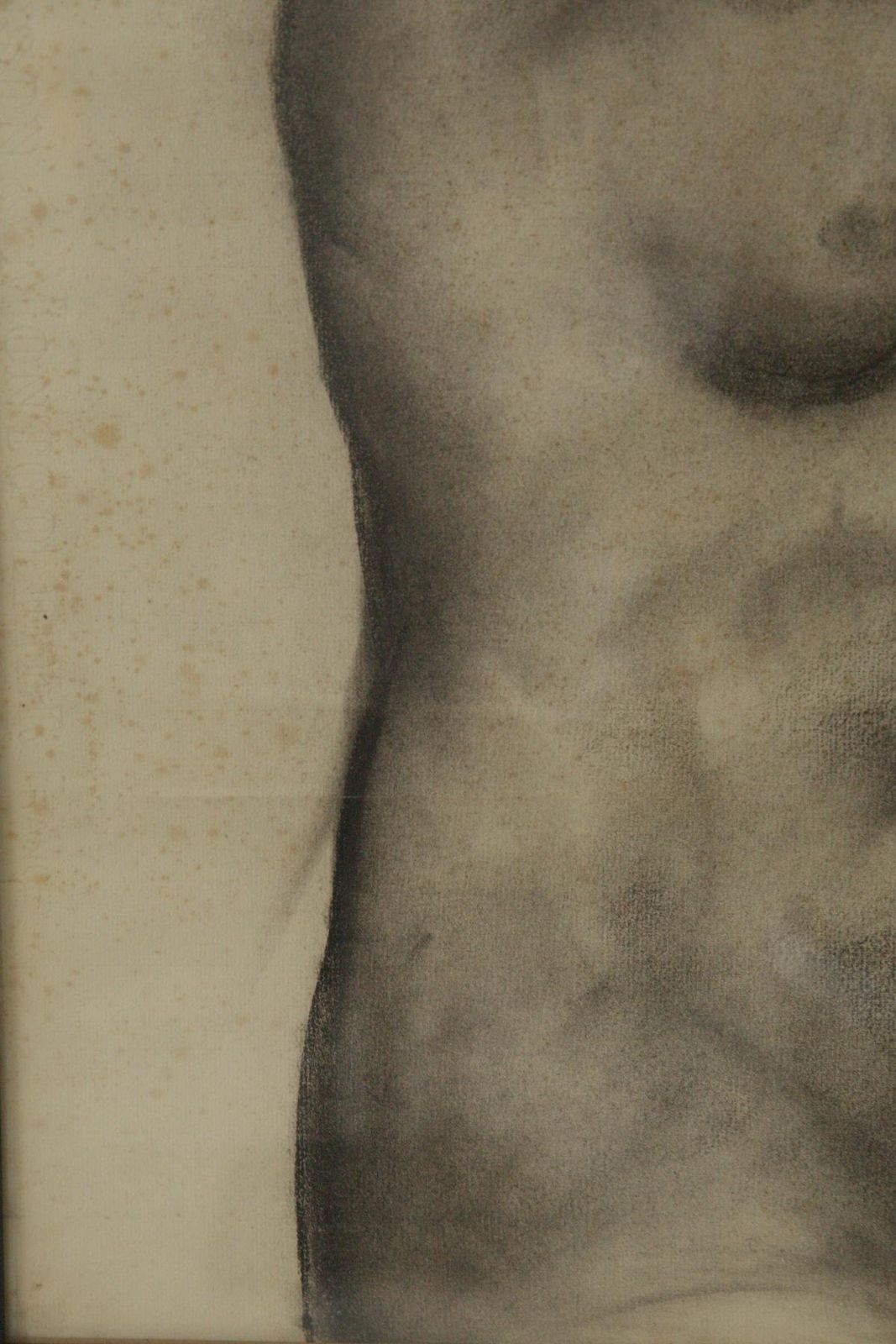 Study Of A Female Nude, Italian Futurist Charcoal Drawing photo 1874.0
