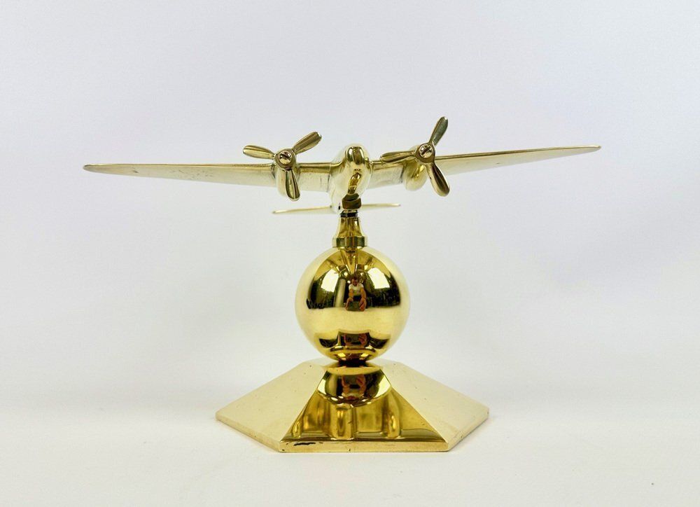 Brass Mosquito Desk Plane Model From De Havilland, 1940s photo buy