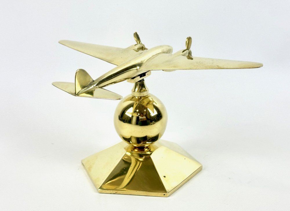 photo furniture Brass Mosquito Desk Plane Model From De Havilland, 1940s