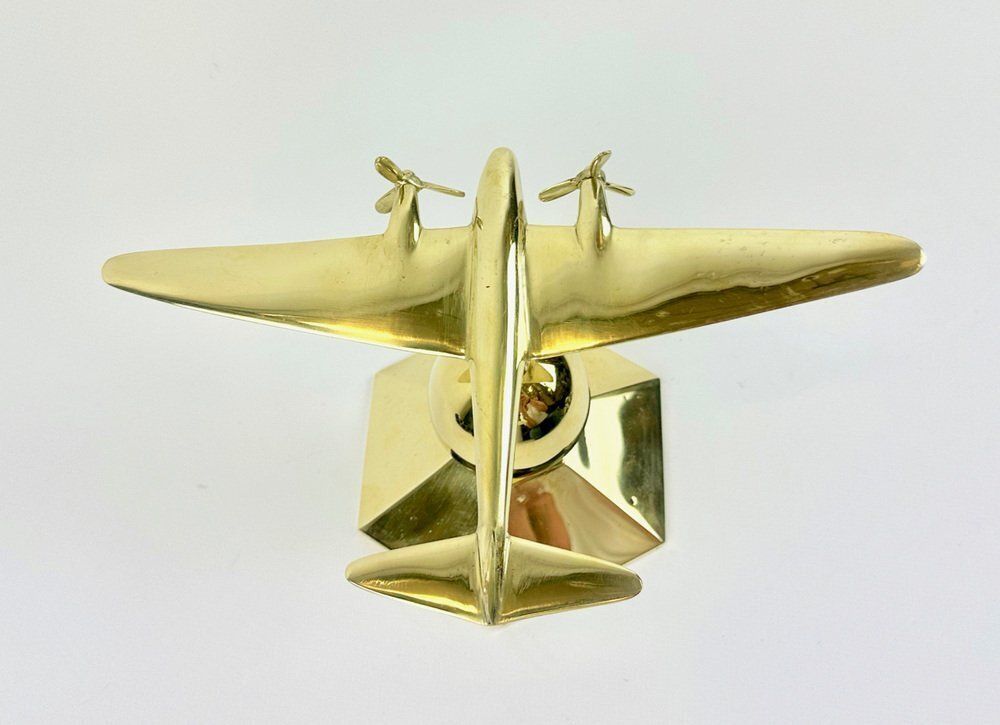 photo for sale Brass Mosquito Desk Plane Model From De Havilland, 1940s