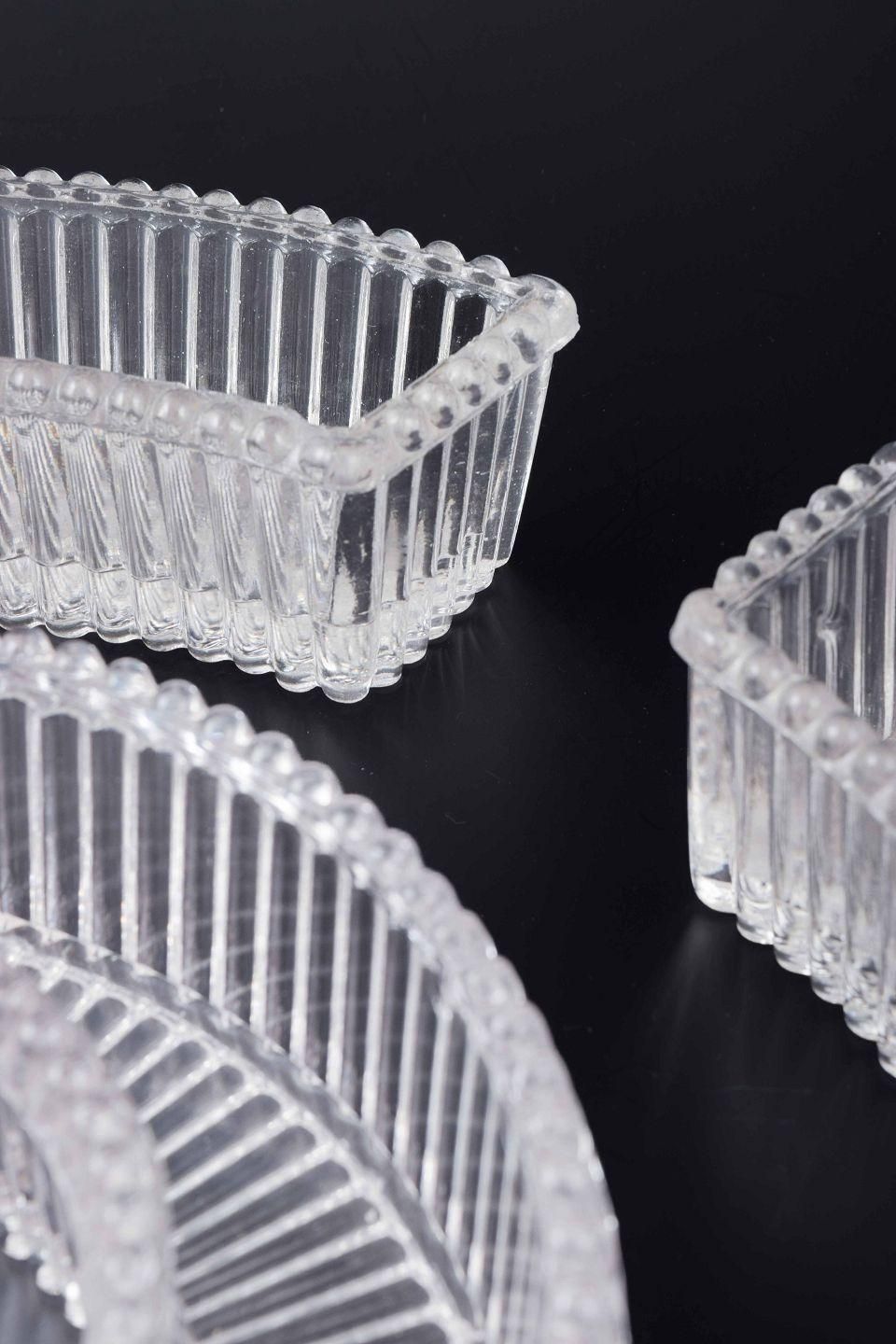 Baccarat, France. A Set Of Three Curved Trays In Crystal Glass. Ca. 1930s photo Home Decor