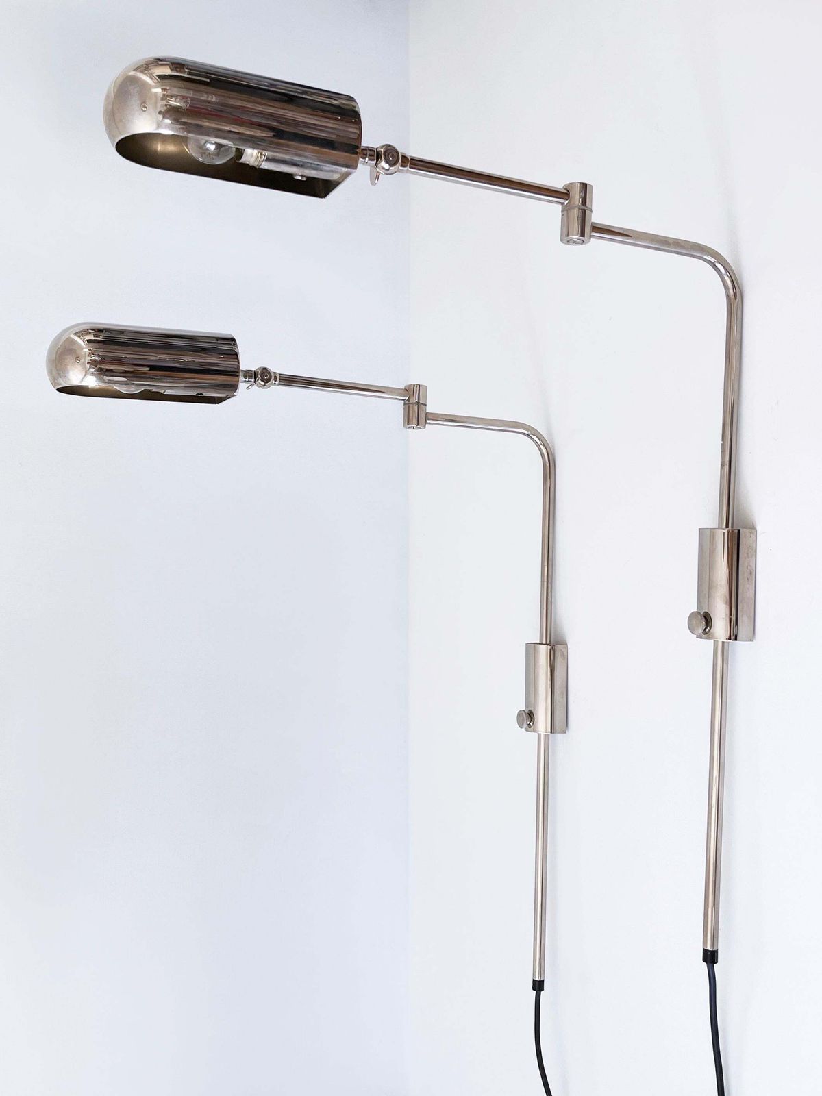 Set Of Two Articulated Wall Lamps Or Reading Lights By Florian Schulz 1970s photo furniture