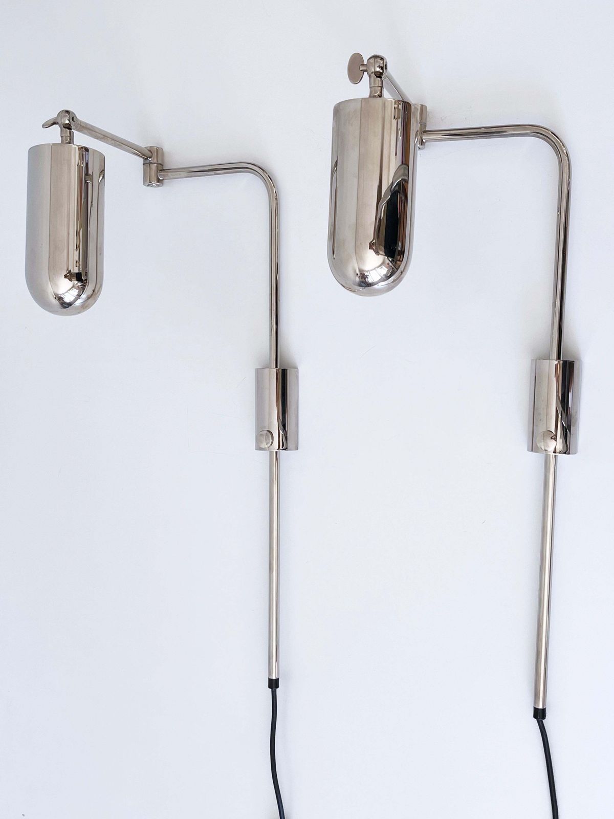 Set Of Two Articulated Wall Lamps Or Reading Lights By Florian Schulz 1970s photo vinterior