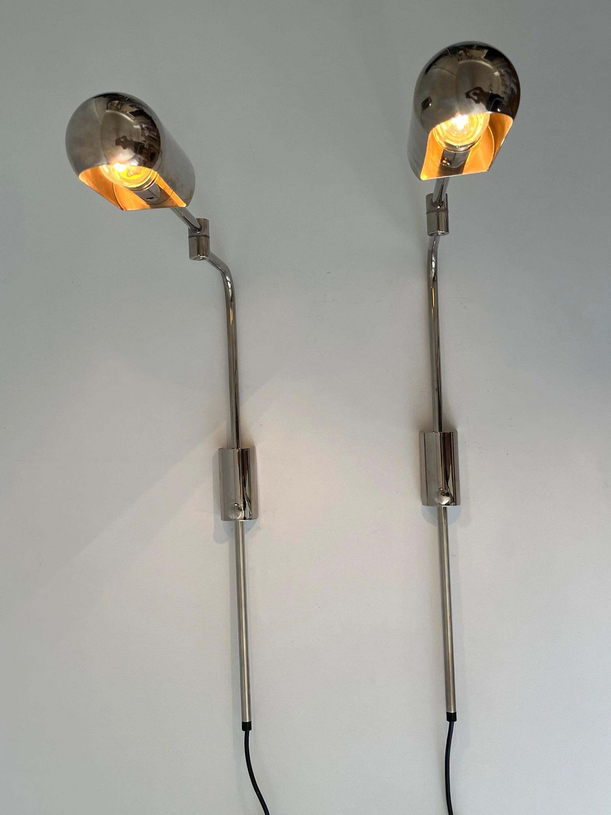 photo vinterior Set Of Two Articulated Wall Lamps Or Reading Lights By Florian Schulz 1970s