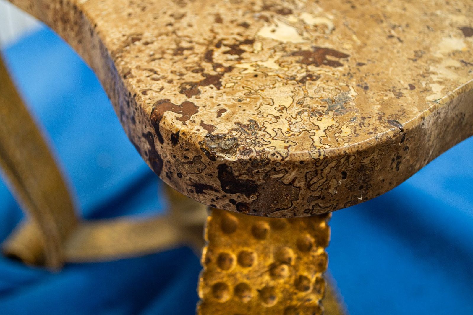 Gilded Iron And Marble Coffee Table From Colli, Italy, 1950s photo Furniture
